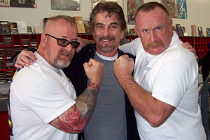 Wreslters Nick Danger and Al Burke with Don Scribner